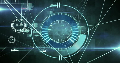 Obraz premium Image of scope, data processing and networks of connections