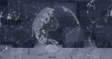 Image of globe and data processing