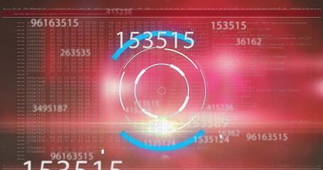 Image of financial data processing over scope scanning