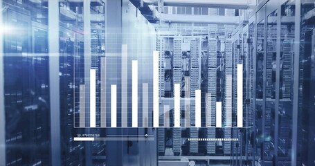 Image of financial data processing over computer servers
