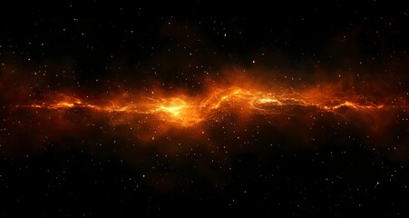 Fiery Cosmic Nebula Space Background Image
