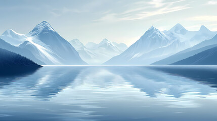 Majestic misty fjord: a sublime seascape. Majestic Fjord. Illustration