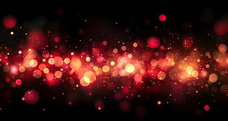 Red Gold Bokeh Lights Background Sparkle Texture