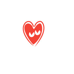 heart footprint vector