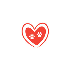 heart footprint vector