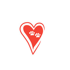 heart footprint vector