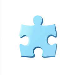 Obraz premium Blue puzzle piece on white background