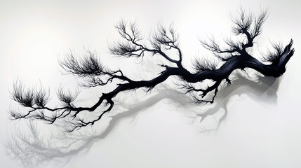Monochrome Tree Branch: A Study in Black and White
