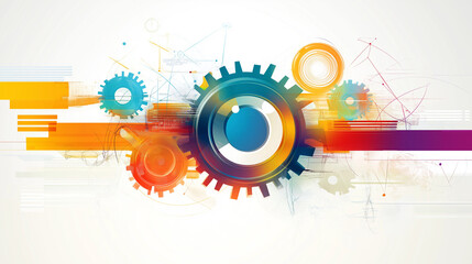 Obraz premium Colorful Gears and Mechanisms