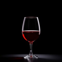 Glass of red wine on black