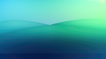 Obraz premium Abstract gradient landscape with soft hills in soothing blue and green tones.