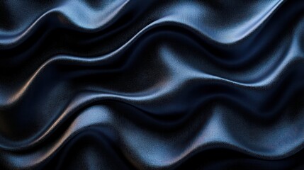 Obraz premium Dark blue silk waves, draped fabric texture, background, design