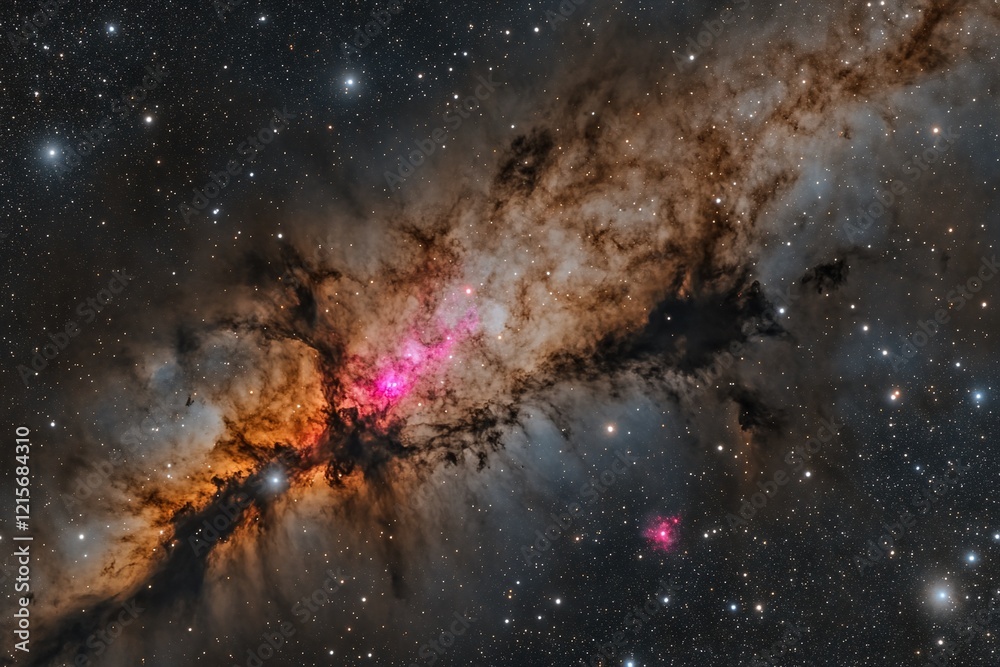 Wall mural cosmic dust and gas nebula with vibrant colors and stars.