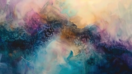 Naklejka premium _Nebula_Watercolor_galaxy_Colorful_Abstract_background
