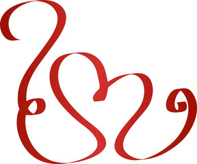 Red ribbons heart, love, valentine, romantic