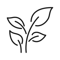 Plant line icon on white background. Flat design vector.