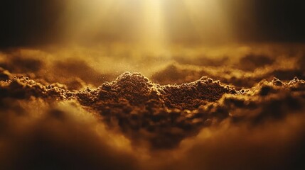 Golden Dust Mounds, Backlit, Abstract Texture