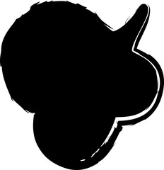 Speech bubble drawn with brush and paint, chat, message