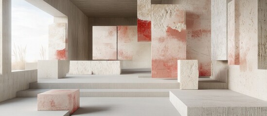 Striking Art Installations in Modern Interior/Exterior Space: A Captivating Display of Creativity and Innovation, Ideal for Commercial and Editorial Uses