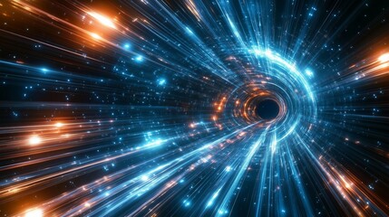 Obraz premium Exploring the Mysterious Dynamics of a Cosmic Black Hole