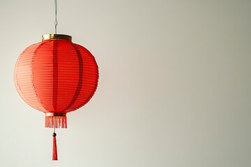 Obraz premium Red Chinese Paper Lantern Hanging Decor Festive Asian Lighting