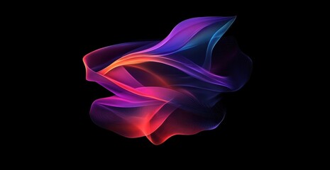 Obraz premium Abstract liquid shapes, colorful gradients, dark background, simple composition