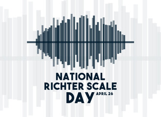 National Richter Scale. April 26. Abstract Line. Striped line. Poster, banner, card, background.
