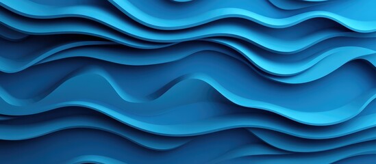 Abstract blue wave patterns with layered textures and depth. Copy Space available for text placement.