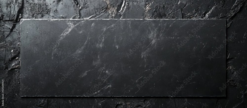 Poster black slate stone texture with natural patterns for background and display purposes copy space