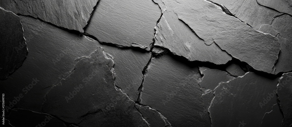 Poster black slate texture with cracked surface for background design and copy space. high-resolution abstr