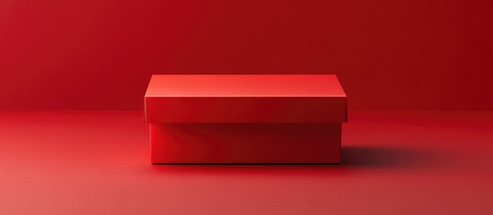 Red rectangular box on a solid red background with copy space for text or design elements