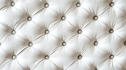 Fototapeta premium White tufted fabric background with buttons and wrinkles ideal for texture and design concepts with Copy Space.