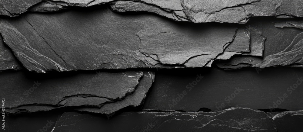 Poster black slate stone texture background with layered patterns and cracks suitable for various design ap