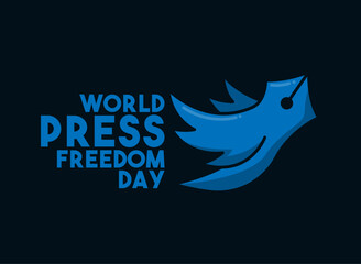 World Press Freedom Day design vector. May 3. Pen bird. Flat design vector. Poster, banner, card, background.
