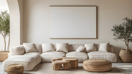 Stylish living room with large windows offering plenty of natural light.