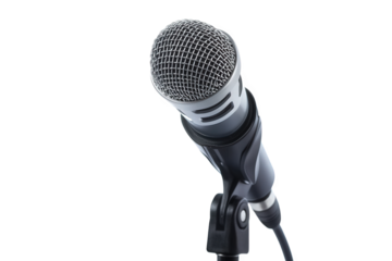close-up of a professional microphone designed for audio recording or live performances its sleek design and fine mesh head indicate high-quality sound capture. making it ideal for musicians. speakers