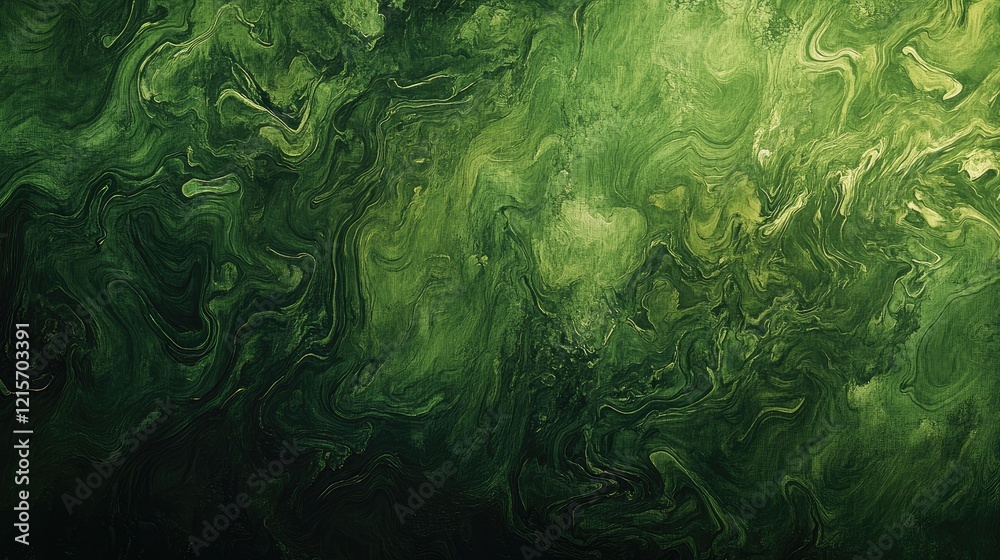Poster abstract green texture with swirling patterns and gradients ideal for backgrounds or creative projec