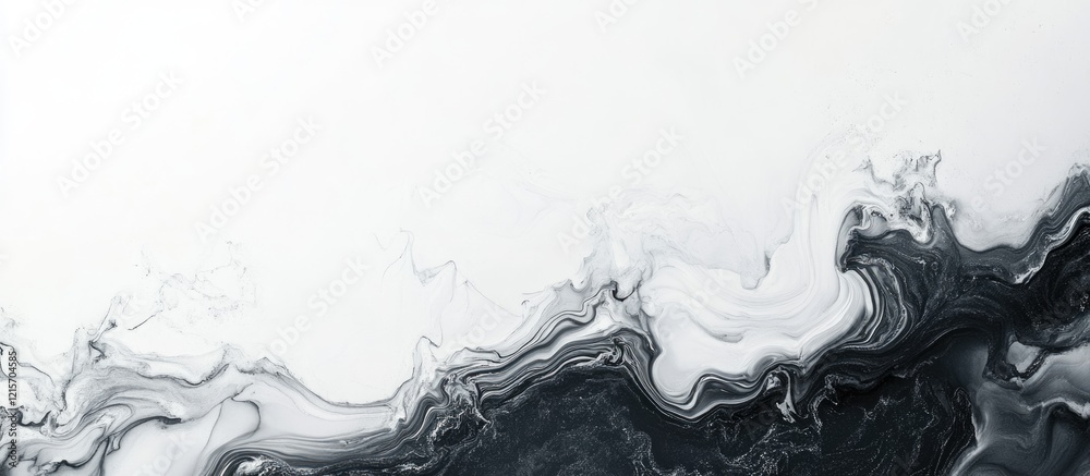 Poster abstract black and white wave pattern texture with smooth blending and copy space for text placement