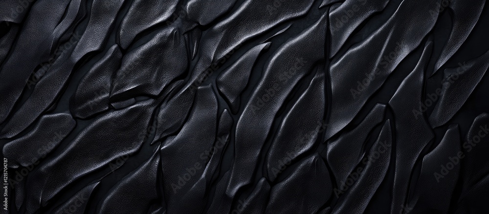 Poster black textured background with wavy patterns and grooves ideal for design projects with copy space.