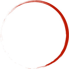 Red circle line brush. Grunge empty