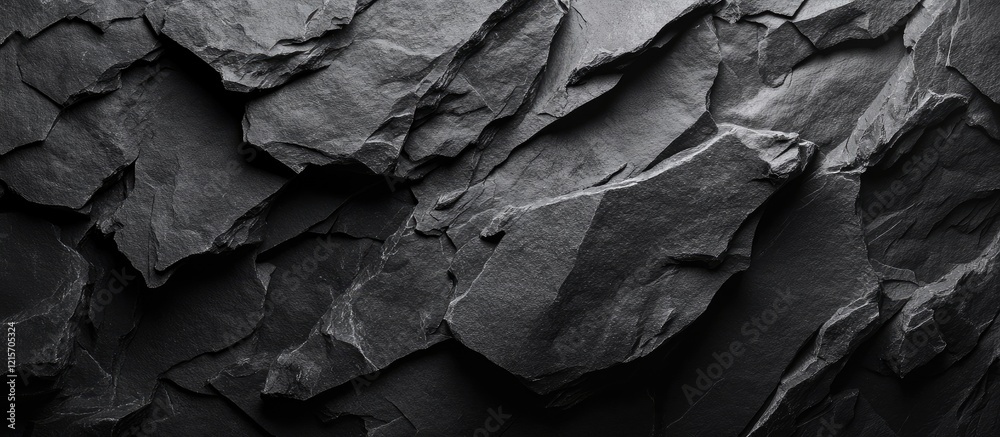 Poster dark textured stone surface background with layered slate rock and uneven patterns suitable for vari