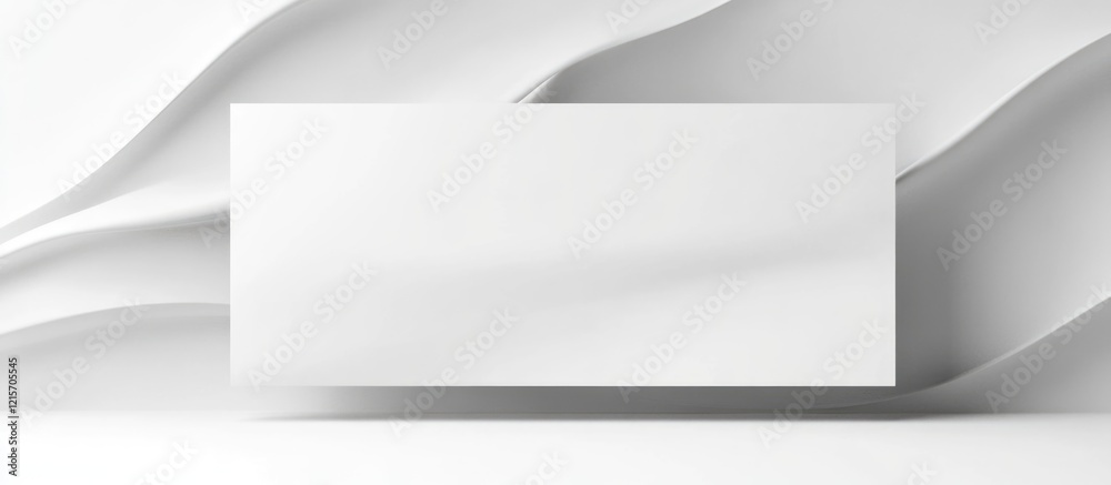 Poster minimalist white background with smooth flowing curves and copy space for design elements or text.