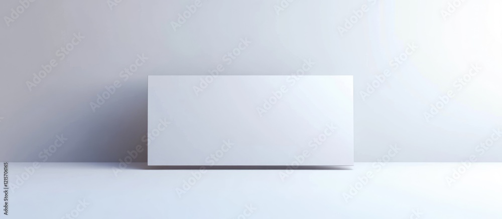 Poster white rectangular box on a minimalistic background with copy space for text or graphic elements.