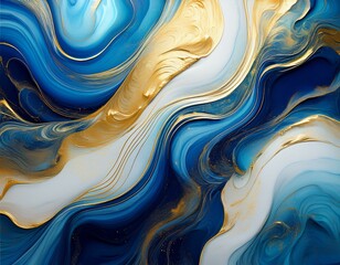 abstract swirling blue and gold marble texture