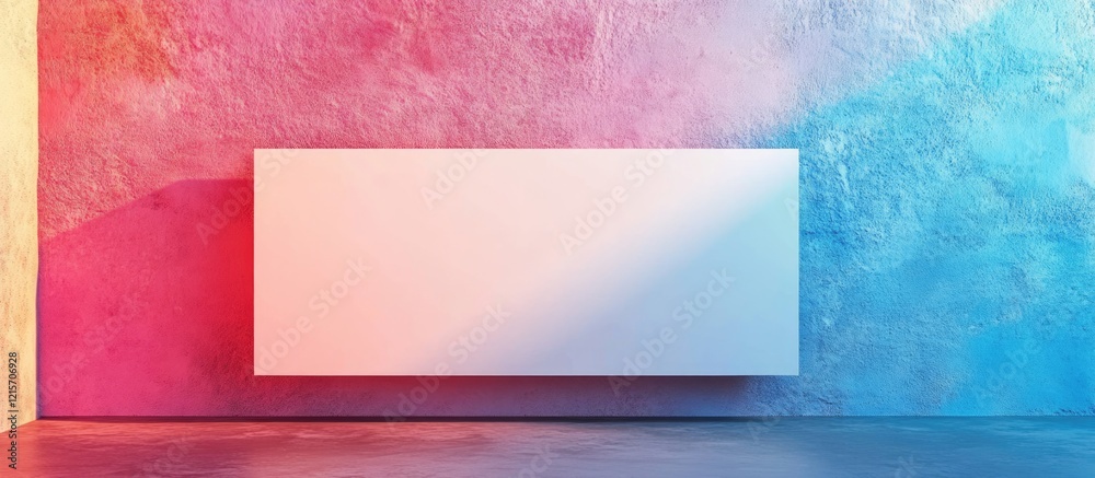 Poster minimalist wall display with colorful gradient background and ample copy space for creative text pla