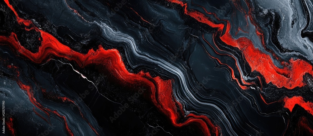 Poster abstract black and red marble texture with flowing patterns suitable for background designs and copy