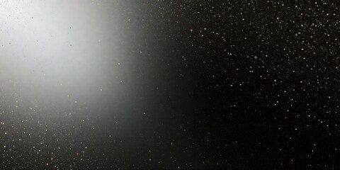 Fototapeta premium Golden dust particles in dark, light beam background. Website design