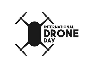 International Drone Day. Celebrated on the first Saturday of May every year. Drone icon. Poster, banner, card, background.