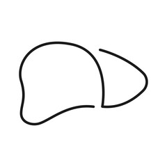 Liver line icon. One line design vector.