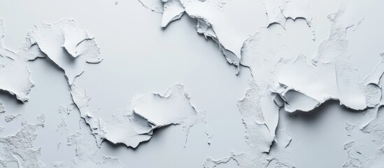 Obraz premium White cracked paint texture background with peeling layers and Copy Space for design elements.